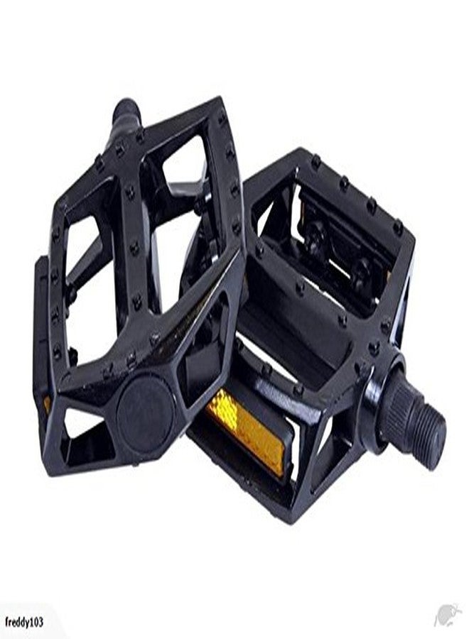 LIGHTER HOUSE® قطع غيار دراجات MTB BMX مستوردة، محور 9/16 بوصة، مغزل بلاستيكي شفاف، دواسة دراجة هوائية بمحمل كروي (زوج واحد) (أسود) - Image 4