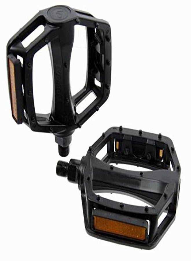 LIGHTER HOUSE® قطع غيار دراجات MTB BMX مستوردة، محور 9/16 بوصة، مغزل بلاستيكي شفاف، دواسة دراجة هوائية بمحمل كروي (زوج واحد) (أسود) - Image 3