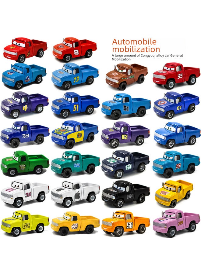 33 Mixed Batch Alloy Racing Car General Mobilization Pickup Truck Command Car Children's Toy Car Model Collection-Color:84 Pickup - Image 2