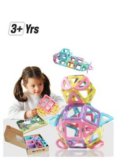Magblock 52 Pieces Magnetic Building Blocks Set For Kids Toddlers Pastel Magnetic Tiles Toys Macaron Magnetic Blocks Presents For 3 4 5 Year Old Girls And Boys Kids Magnets.  - Image 1