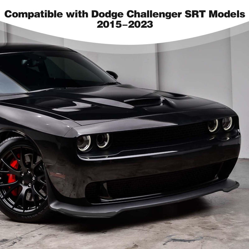 PDKLIN for Challenger Front Bumper Lip Splitter Protector Cover Trim for 2015-2023 Dodge Challenger Hellcat Black Exterior Accessories 2pcs - Image 3
