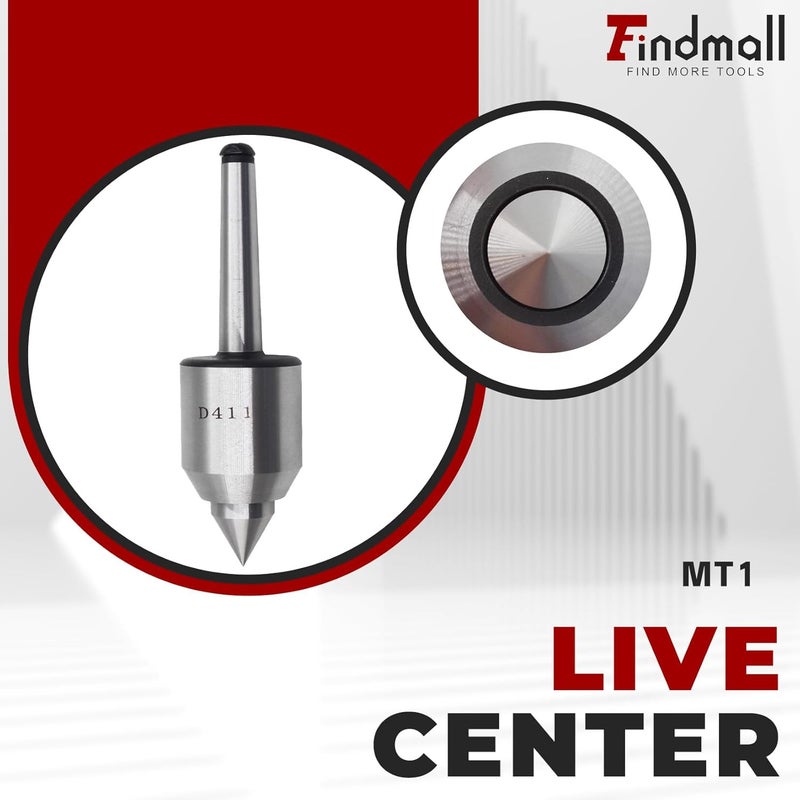 findmall MT1 Medium Duty Live Center 60 Degree Live Tailstock Center Fit for CNC Lathes, Ordinary Manual Lathes and High-Speed Lathes - Image 3