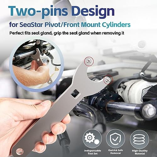 Sunluway HC5345 Seal Kit for SeaStar Hydraulic Steering Cylinder Seal Kit with Pin Wrench HS5157 fits HC5340, HC5342, HC5343, HC5344, HC5345, HC5346, HC6754, HC6755 Pivot/Front Mount Cylinders - Image 4
