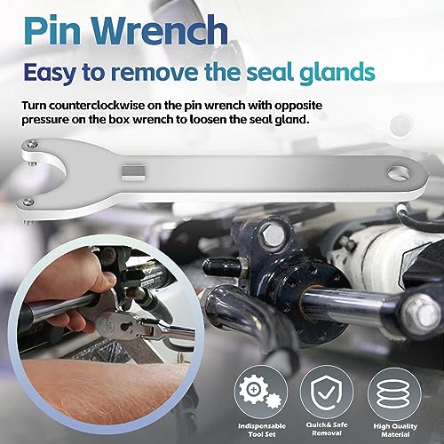 Sunluway HC5345 Seal Kit for SeaStar Hydraulic Steering Cylinder Seal Kit with Pin Wrench HS5157 fits HC5340, HC5342, HC5343, HC5344, HC5345, HC5346, HC6754, HC6755 Pivot/Front Mount Cylinders - Image 3
