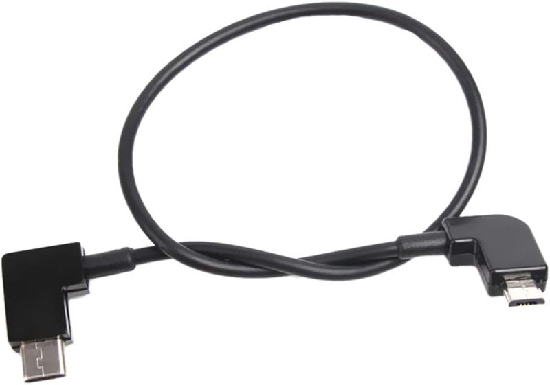 klarako 30cm USB Type C to Micro USB B Short Cable, Right Angle 90 Degree USB C Male to Micro B Data Sync/Charging Adapter Cable Cord - Image 1