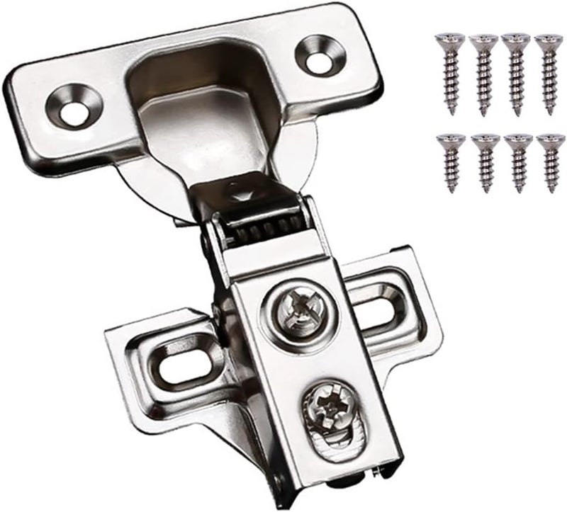 KONIGEEHRE 2 Pack Soft Close Cabinet Door Hinges for 1/2" Partial Overlay Cupboard, 100 Degree Opening Angel, Stainless Concealed Kitchen Cabinet Hinges with Mounting Screws and Manual - Image 1
