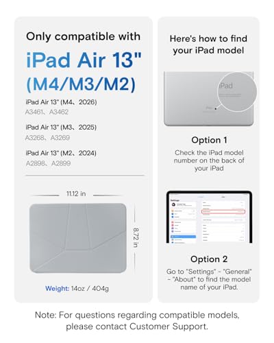 MOFT Dynamic Folio Case for iPad Air 13inch M4 2026 M3 2025 M2 2024Slim Magnetic Stand Case with 20 Viewing Angles Auto WakeSleepUltra Thin Cement x Sapphire - Image 3