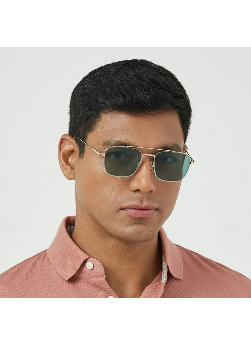 30 سندايز VALIANT Men Green Sunglasses - Frame Material: Metal - Lens Color: Green- Frame Color: Gold - Full Rim
