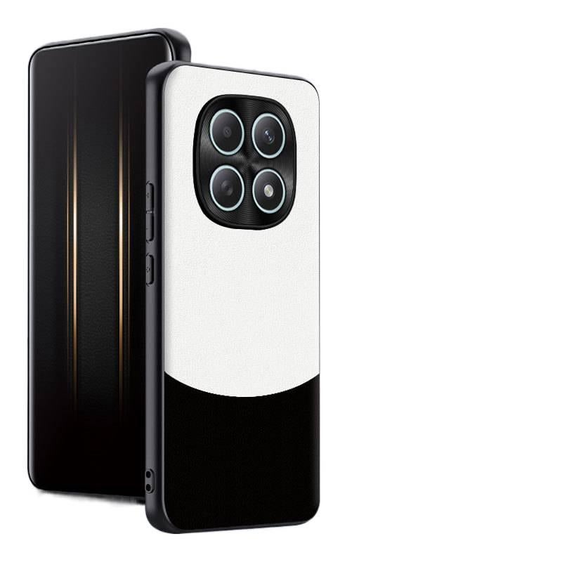 MS غطاء واقي، تغطية كاملة، مقاوم للصدمات لـ Redmi Note 14 Pro، ملمس جلد، Panda باللون الأحمر - Image 1