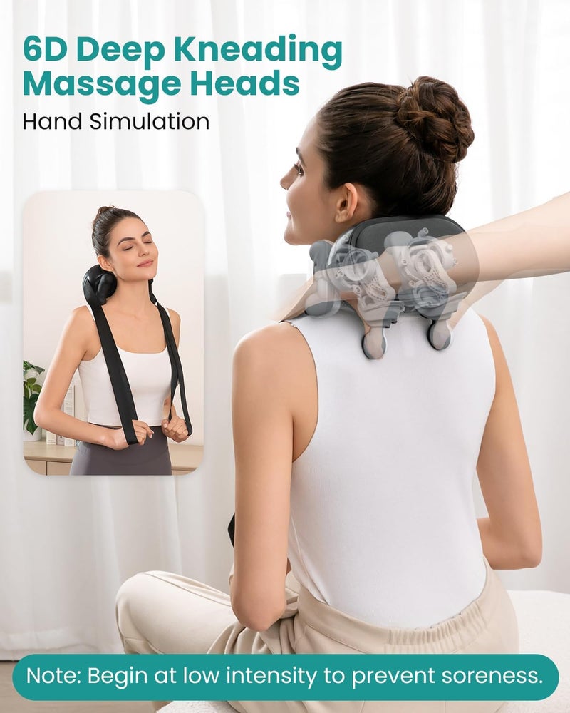 Cordless Neck Massager with Heat - 6D Deep Kneading for Shoulder Relief - Image 2