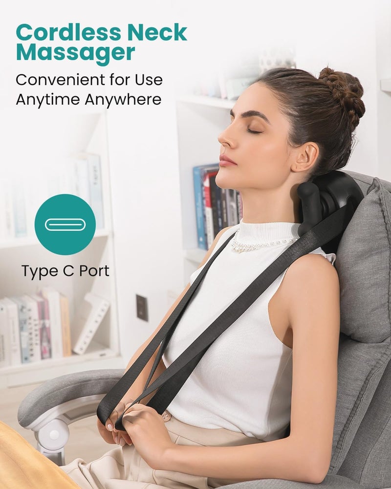 Cordless Neck Massager with Heat - 6D Deep Kneading for Shoulder Relief - Image 4