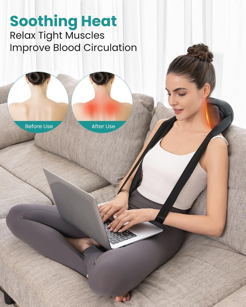 Cordless Neck Massager with Heat - 6D Deep Kneading for Shoulder Relief - Image 3