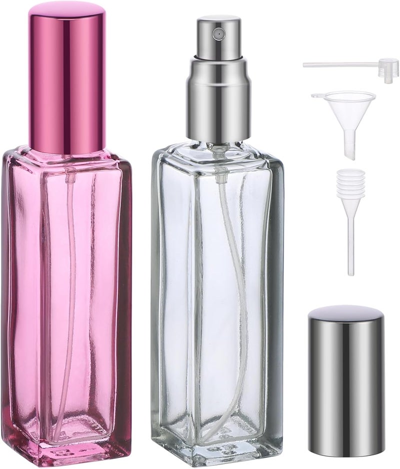 Segbeauty Segbeauty Empty Perfume Bottles, 20ml Travel Perfume Atomizer Refillable, 2pcs Portable Mini Cologne Spray Bottle Set Toiletries Cosmetic Fragrance Sample Dispense Pump Bottles Container for Travel