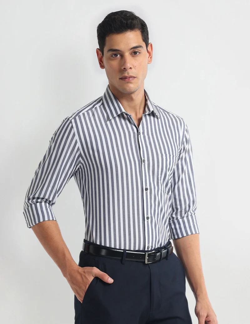 Vertical Stripe Slim Fit Shirt