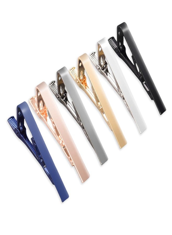 Perusiaw 6 Pcs Tie Clips for Men, 6 Classic Colors Upgrade Tie Bar, Non-Slip Tie Clip for Father, Husband, Business, Wedding, Anniversary & Everyday Wear - Image 1