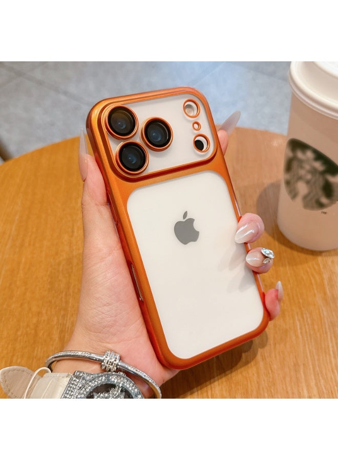 NIBEMINENT Electroplating Matte Full Package Protective TPU Case Cover For iPhone 17 Pro Max, Orange