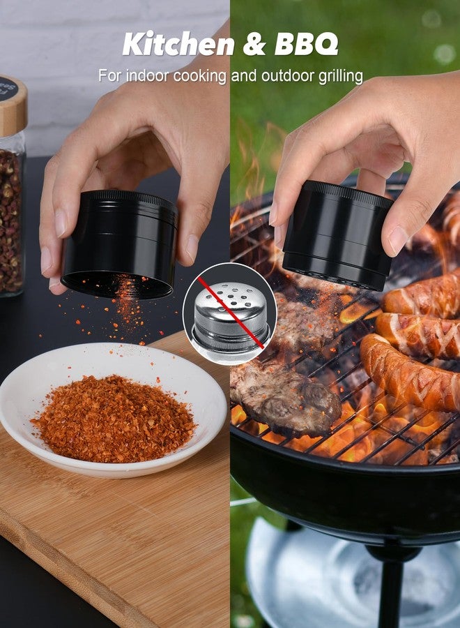 AWANSO 2" Grinder for Kitchen Spices, 3-Piece 4-Part Design, Screen-Free, Durable Zinc Alloy, Black - Image 2