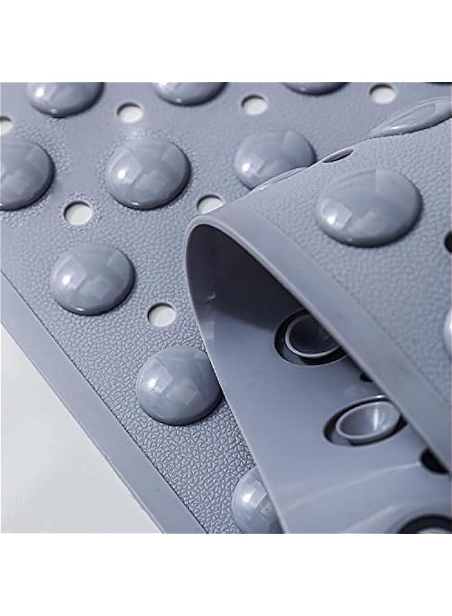 رينكس سجادة حمام مضادة للازلاق لحوض الاستحمام مع اكوا شفط وفتحات تصريف م الميكاكوز، قالة للغسل في الغسالة، سجادة دش الحمام، 40 × 70 سم رمادي) - Image 4