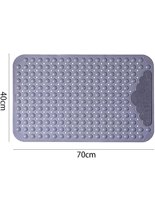 رينكس سجادة حمام مضادة للازلاق لحوض الاستحمام مع اكوا شفط وفتحات تصريف م الميكاكوز، قالة للغسل في الغسالة، سجادة دش الحمام، 40 × 70 سم رمادي) - Image 5