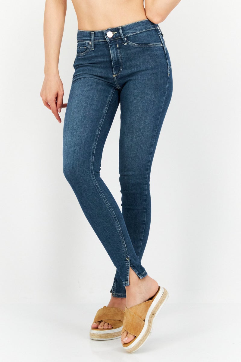 RIVER ISLAND نساء - دنج جينز عادي مقاس غسيل غير قابل للتمدد، أزرق - Image 1
