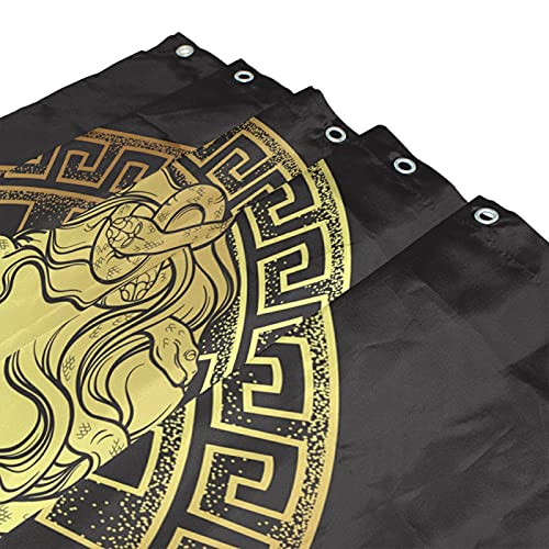 Tarity Black Shower Curtain Waterproof Fabric Shower Curtains for Bathroom with 12 Thicken Hooks Polyester Washable Shower Curtain Set 72X72in Long Cloth Bath Shower Bathtub Curtains Bathroom Decor - Image 3