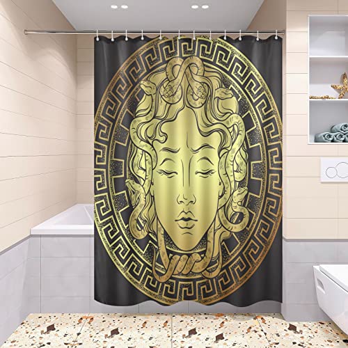 Tarity Black Shower Curtain Waterproof Fabric Shower Curtains for Bathroom with 12 Thicken Hooks Polyester Washable Shower Curtain Set 72X72in Long Cloth Bath Shower Bathtub Curtains Bathroom Decor - Image 2