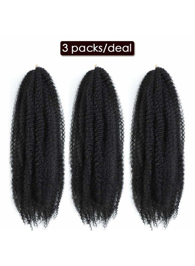 Dansama Marley Hair 24 Inch Marley Twist Hair Afro Twist Marley Braiding Hair for Faux Locs Crochet Hair 3 Packs Synthetic Hair Extensions (24 Inch (Pack of 3), 1B) - Image 3