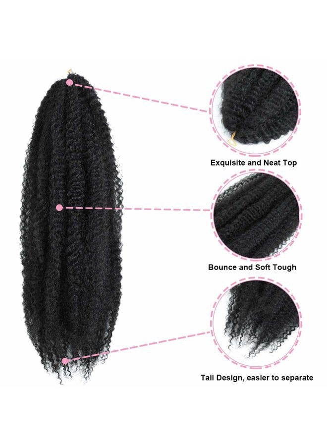 Dansama Marley Hair 24 Inch Marley Twist Hair Afro Twist Marley Braiding Hair for Faux Locs Crochet Hair 3 Packs Synthetic Hair Extensions (24 Inch (Pack of 3), 1B) - Image 4