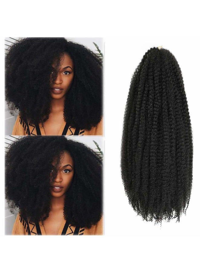 Dansama Marley Hair 24 Inch Marley Twist Hair Afro Twist Marley Braiding Hair for Faux Locs Crochet Hair 3 Packs Synthetic Hair Extensions (24 Inch (Pack of 3), 1B) - Image 1