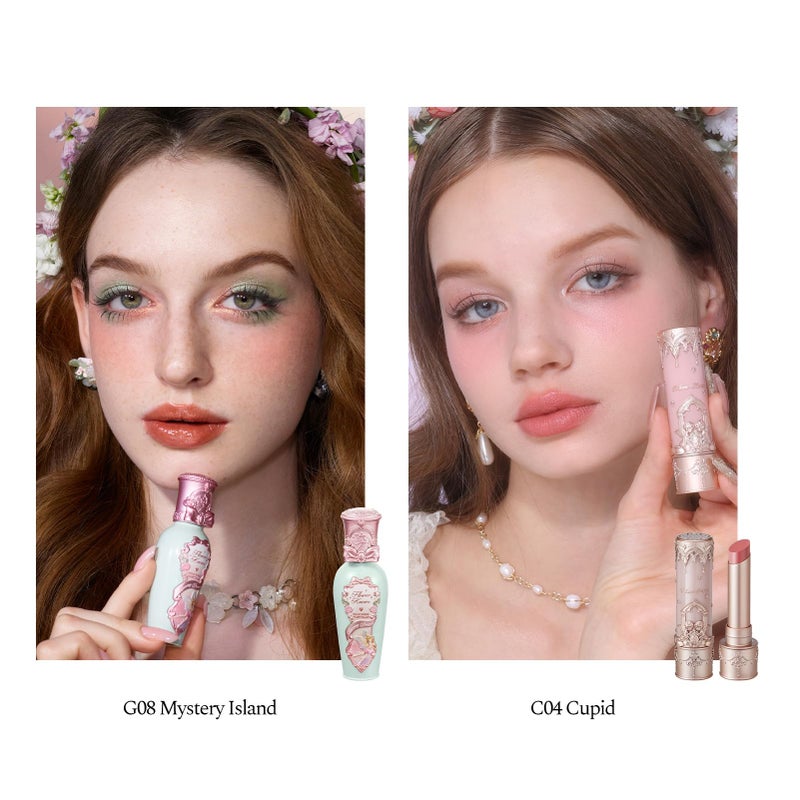 Flower Knows مجموعة هدايا مكياج مكونة من 11 قطعة من فلاور نوز تشيروب بلوم، تشمل لوحة مكياج، أحمر شفاه، بلاشر، هايلايتر، لامع شفاه، مرآة يد، سحر حقيبة، فرشاة، صندوق، هدية مكياج مثالية لعيد الزواج، عيد الحب، عيد الميلاد - Image 3