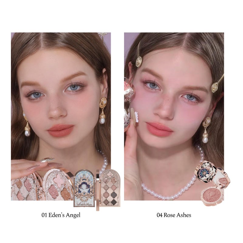 Flower Knows مجموعة هدايا مكياج مكونة من 11 قطعة من فلاور نوز تشيروب بلوم، تشمل لوحة مكياج، أحمر شفاه، بلاشر، هايلايتر، لامع شفاه، مرآة يد، سحر حقيبة، فرشاة، صندوق، هدية مكياج مثالية لعيد الزواج، عيد الحب، عيد الميلاد - Image 4