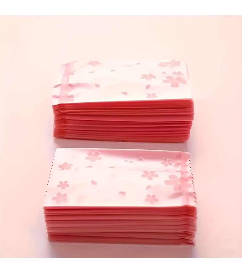 Sakura Style Self Adhesive Plastic Bags 200pcs Resealable Food Storage Bags For Cookies Pastries Snacks Decorative Packaging - Image 5