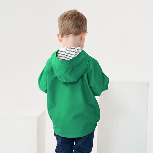 Volunboy Baby Boys Hooded Jacket Toddler Long Sleeve Spring Lightweight Windbreaker Kids Zip Up Fall Windproof Coats (Grass Green, 18-24 Months) - Image 4