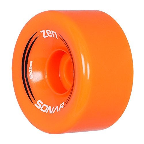Riedell Zen Wheels - Quad Roller Skate Wheels - 4 Pack of 32mm x 62mm 85A Wheels | Orange - Image 1