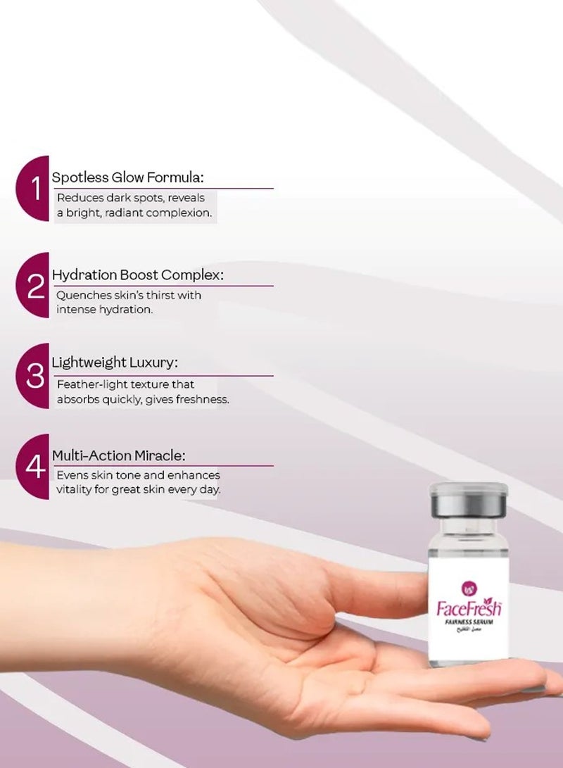 Face Fresh Set of 3 Fairness Face Serum - Alpha Arbutin & Glutathione, Brightening & Glowing Skin, Clears Dark Cells, Best for Dry Skin but For Sensitive Skin, All Day Use - Image 4