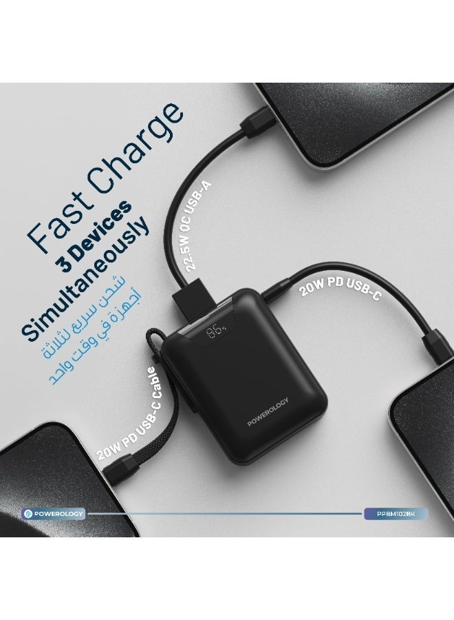 York 20000mAh Power Bank with Built-in USB-C Cable / 22.5W QC & 18W PD Fast Charger / Powerbank 20000 mAh with Digital Display / Compact Portable Charger for iPhone 16/15/14/13, S25/S24/S23, Xiaomi, Redmi - Black - https://f.nooncdn.com/p/pzsku/Z22DC56811BA9204EED9DZ/45/_/1771691445/7c85fcb0-aa6f-404d-bbb6-a89b5ff3a8a9.jpg