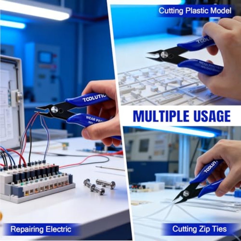 Small Wire Cutters Micro Flush Cutter Snips Zip Tie Cutter Diagonal Cutting Pliers Dikes Sprue Cutters for Cutting Crafting - Mini Nippers for Electrical Plastic Model Jewelry Making - Image 5
