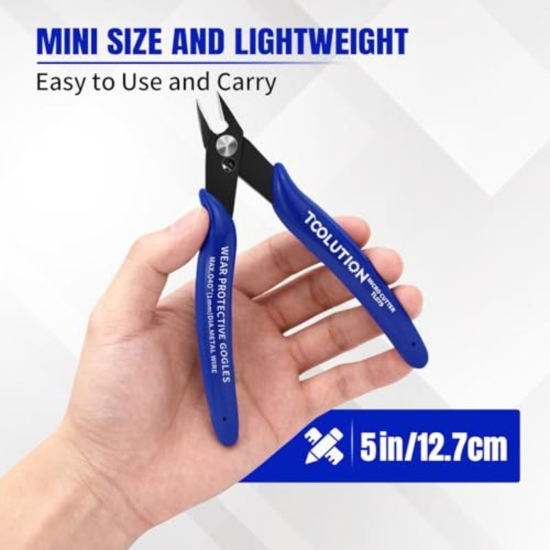 Small Wire Cutters Micro Flush Cutter Snips Zip Tie Cutter Diagonal Cutting Pliers Dikes Sprue Cutters for Cutting Crafting - Mini Nippers for Electrical Plastic Model Jewelry Making - Image 2