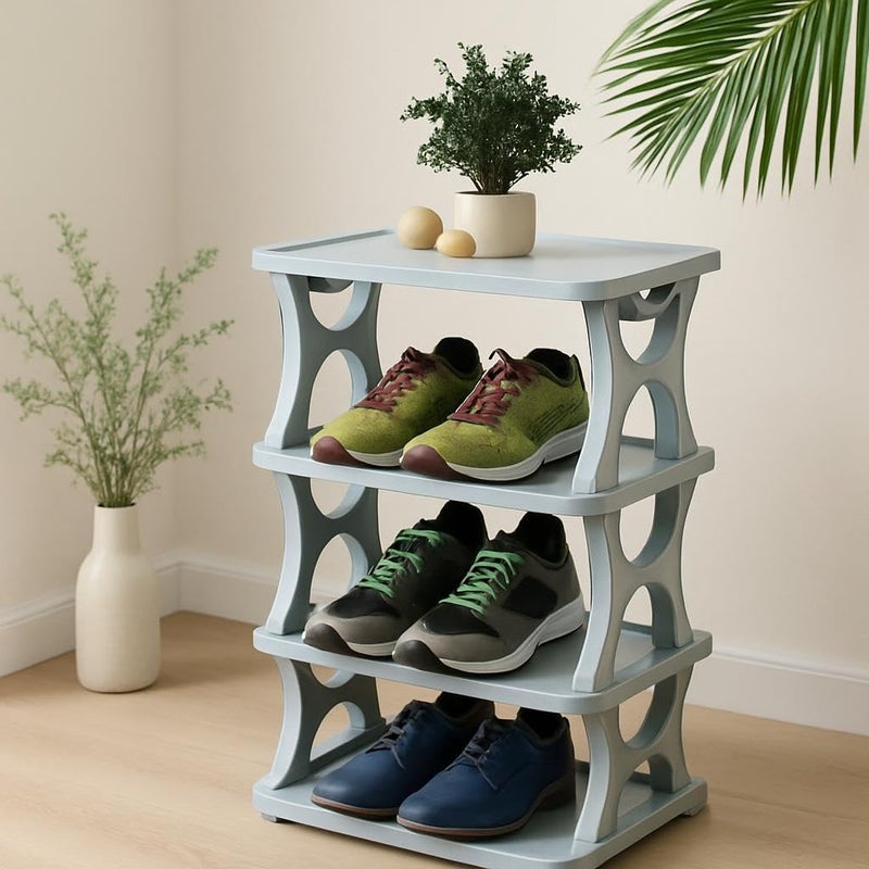 Fitto Multi-Layer Stackable Shoes Rack - 4 Layer Space-Saving Shoe Shelf - Image 2