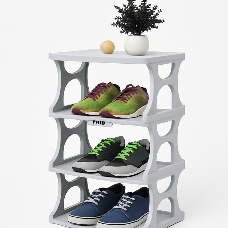 Fitto Multi-Layer Stackable Shoes Rack - 4 Layer Space-Saving Shoe Shelf - Image 1