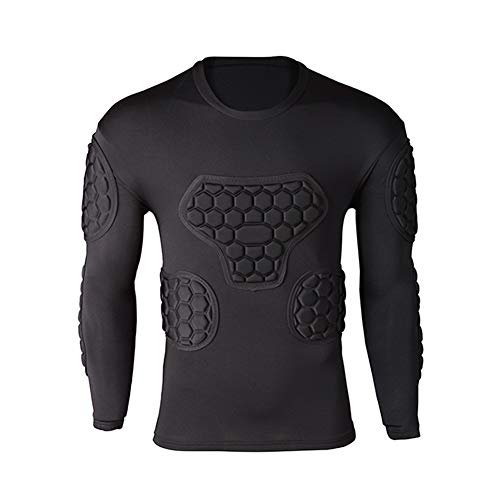 Shinestone Adult Mens Goalkeeper Armor BodyShield Padded Compression Long Sleeves Shirt with Sponge Protector for Football BaseballShirt02Medium - Image 1