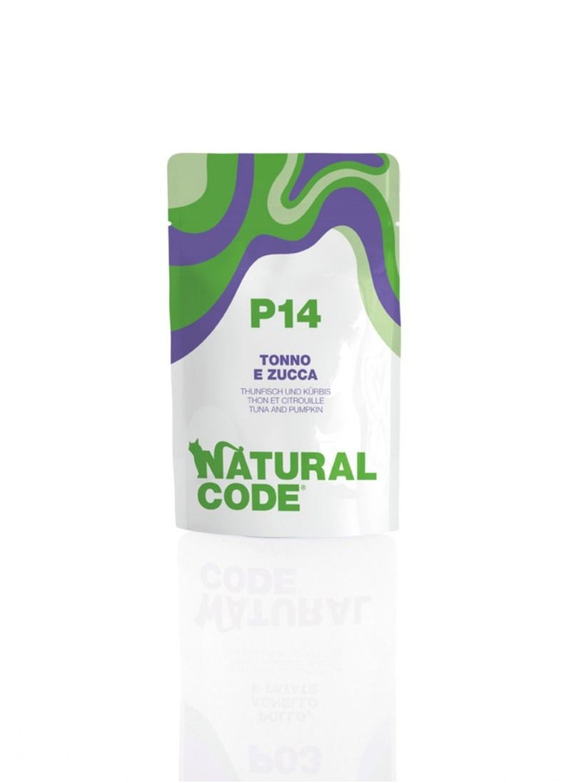 NATURAL CODE P14 TUNA And PUMPKIN  - Natural Wet Food for Adult cat, (Pouch 70g) 