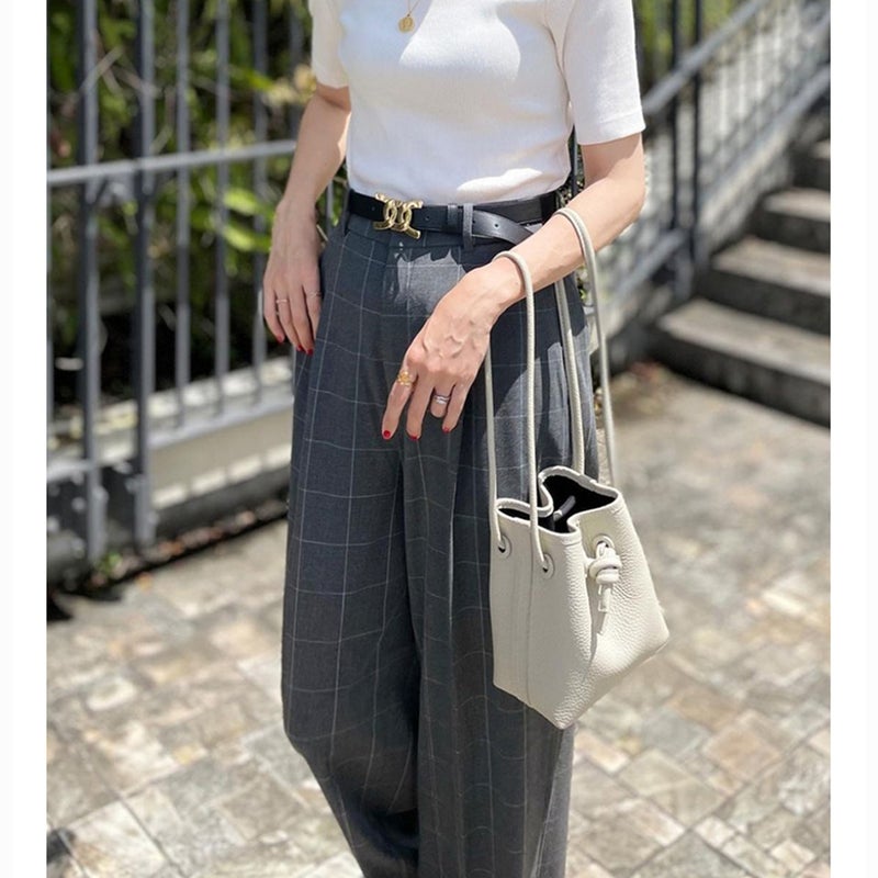 Export Japanese Bags Niche Bucket Bag Bond Mini First Layer Cowhide Drawstring Crossbody Bag Women'S Small Bag - Image 3
