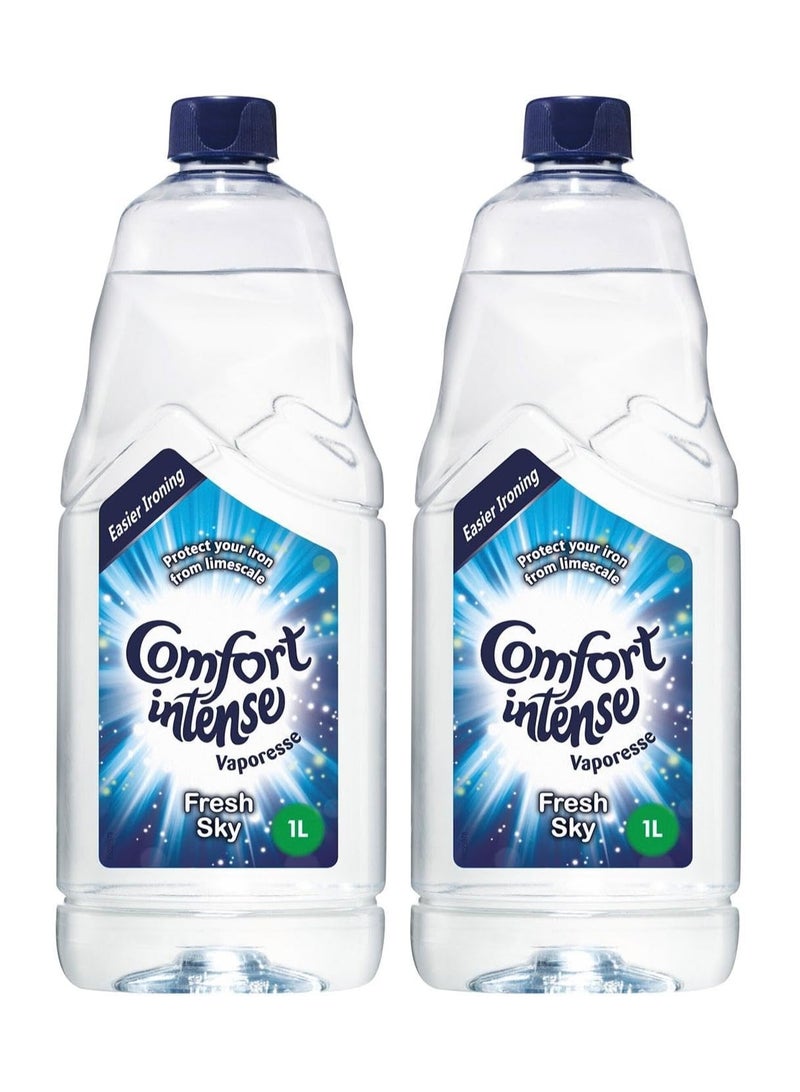 Comfort Ironing Water Fresh Sky Intense Vaporesse Deionised Water Gives Your Laundry a Clean Fresh and Uplifting Fragrance Prevents Limscale for Easy Ironing 1 Litre pack of 2