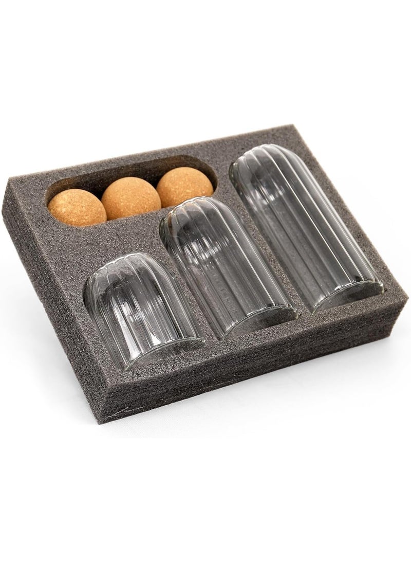 طقم علب تخزين زجاجي بغطاء خشبي محكم الاغلاق - Image 1