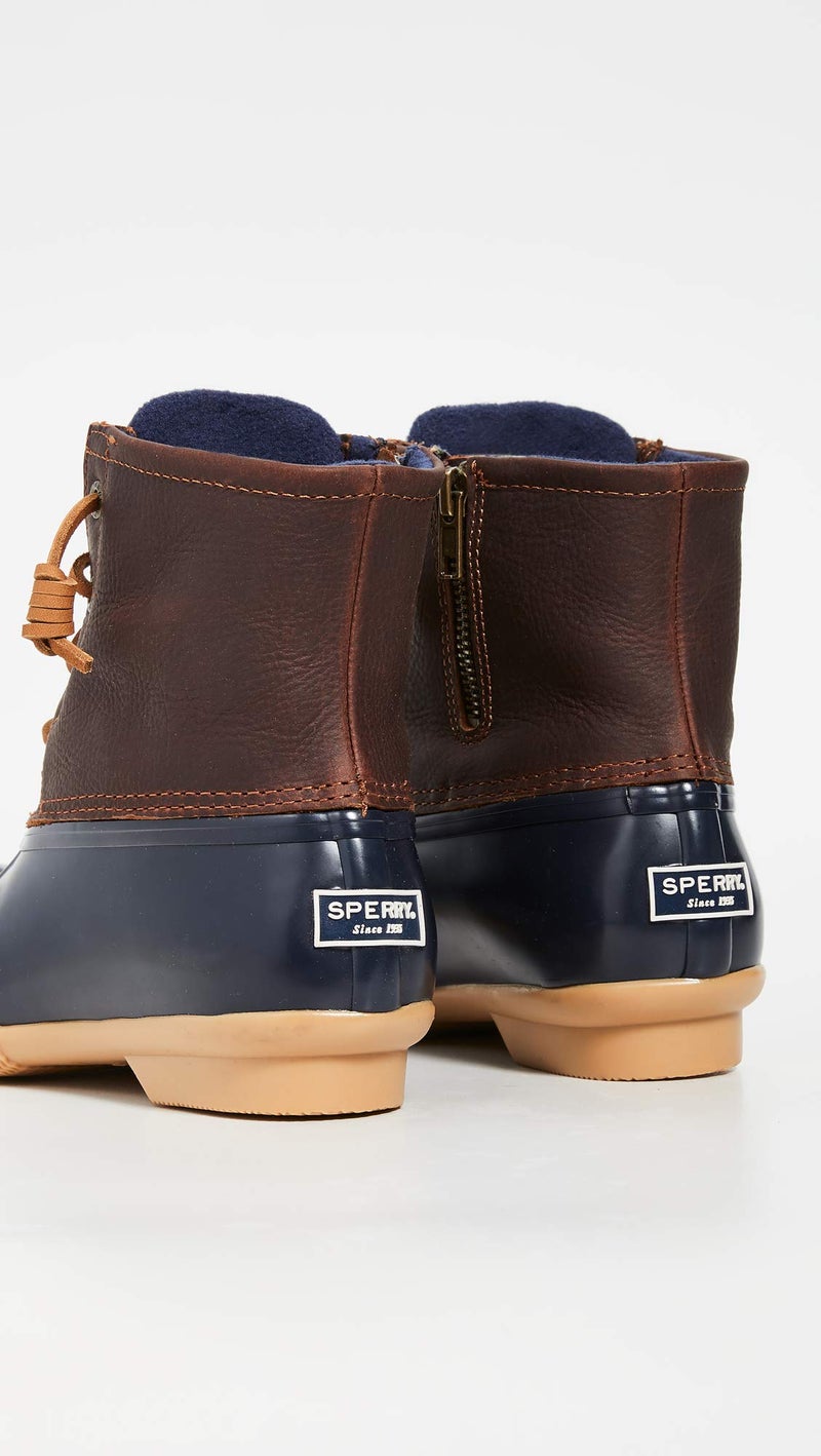 Sperry Women's Saltwater Boots, Tan/Navy, 8 Wide - Image 5