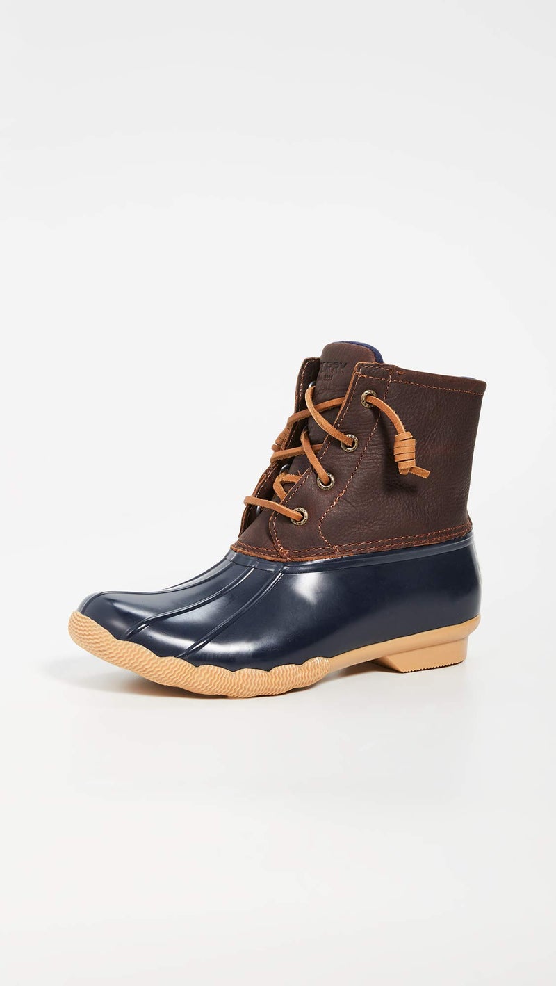 Sperry Women's Saltwater Boots, Tan/Navy, 8 Wide - Image 4