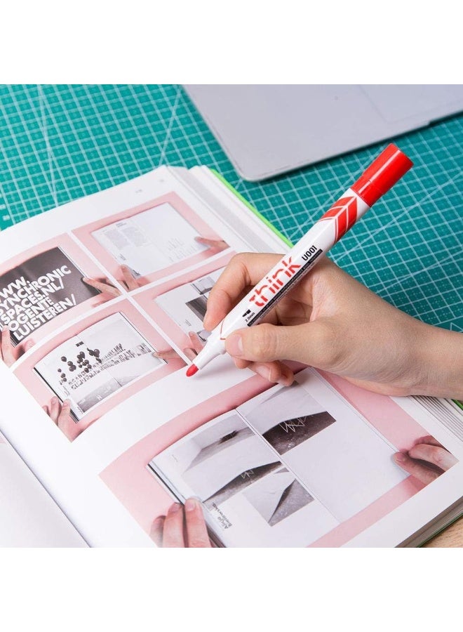 deli EU00140 Think 2.0mm Bullet Tip Dry Erase Markers 10 Pieces, Red - Image 2