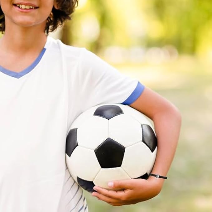 rayihni أساور كرة القدم للأولاد، قابلة للتعديل، سوار كرة القدم مع تعويذة، هدية رياضية لكرة القاعدة وكرة القدم للمراهقين، بطاقة هدية برسالة مخصصة، ملحقات رياضية للمراهقين لعشاق كرة القدم، اللاعبين - Image 3