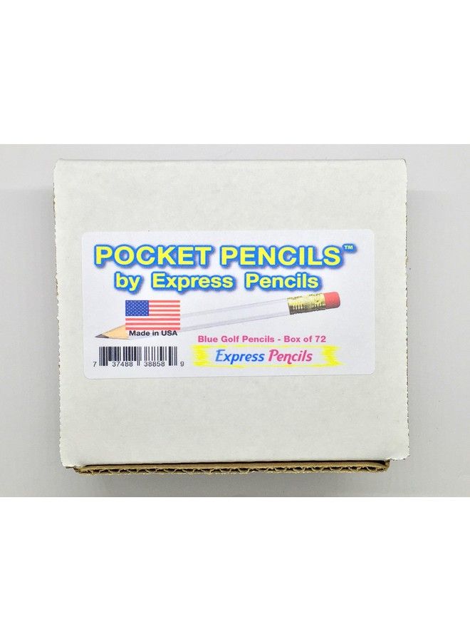 Express Pencils Half Pencils With Eraser Golf Classroom Pew Short Mini Non Toxic Hexagon Sharpened 2 Pencil Color Blue Box Of 72 (Half Gross) Blue Golf Pocket Pencils ™ - Image 5